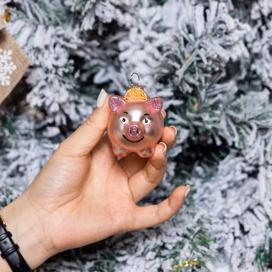 Фигурка птицы из выдувного стекла ручной работы для новогодних украшений из стекла.