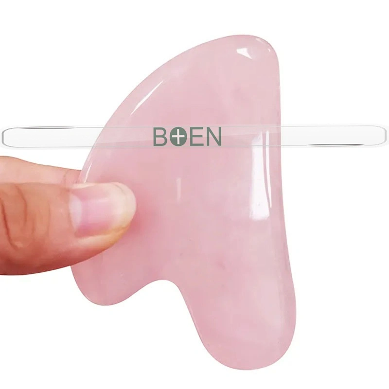 Heart Shaped Gua Sha Guasha Board Rose Quartz Pink Jade Stone Scraping Massage Tool Gua Sha Board